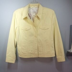 Christopher & Banks Women's Yellow Button-Down Jacket Size Large
